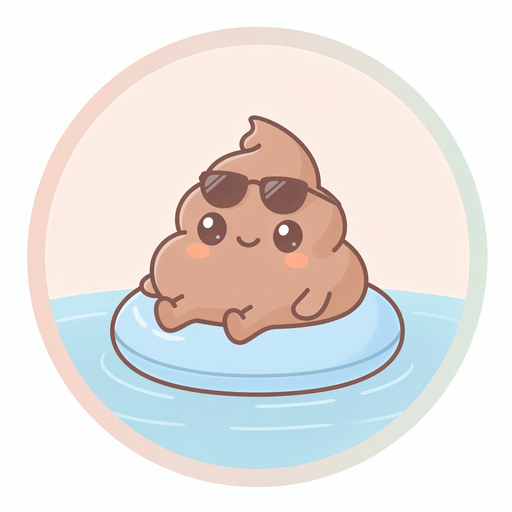 The Drifter badge art — a smiling cartoon poop character illustrating this stool pattern