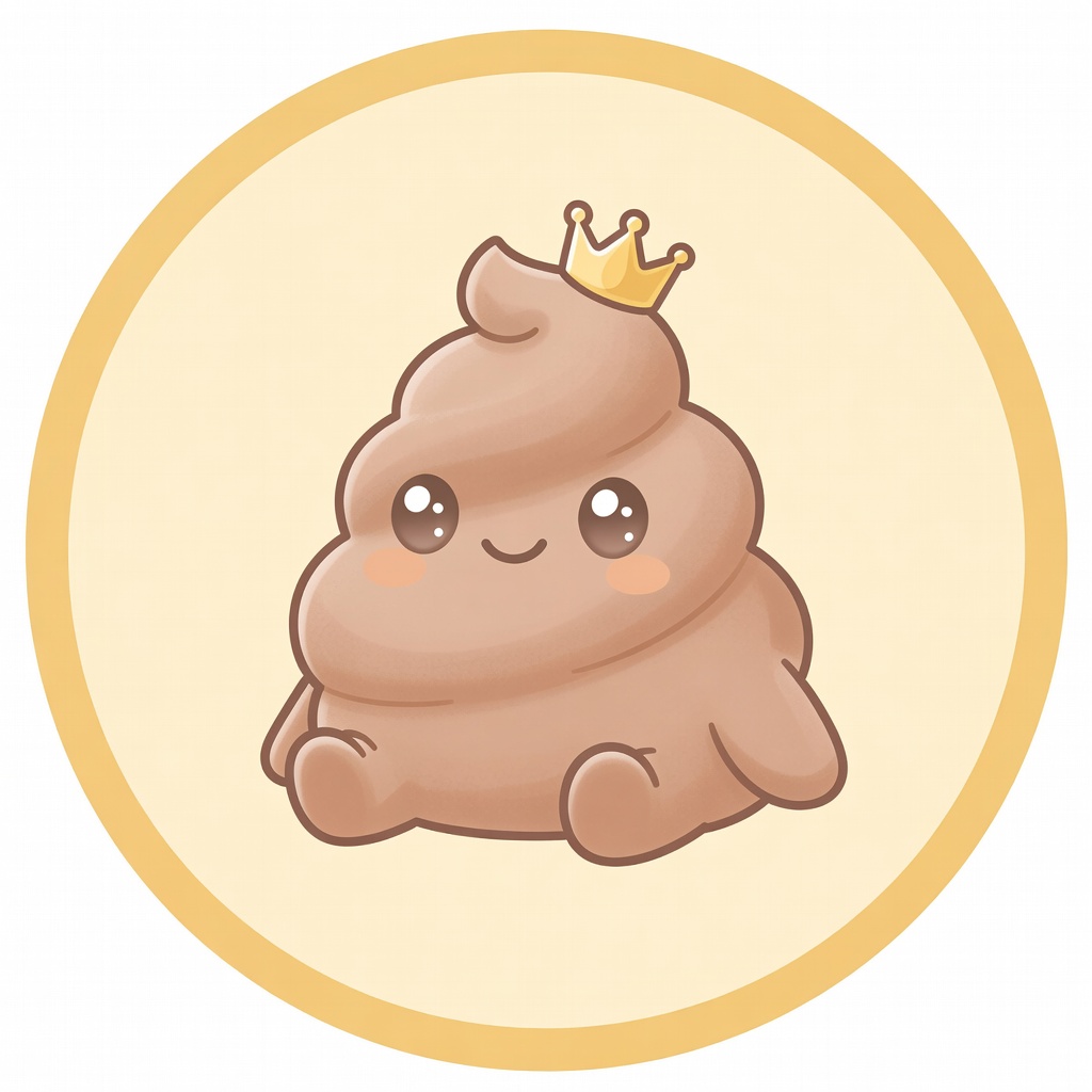 The Goldilocks badge art — a smiling cartoon poop character illustrating this stool pattern
