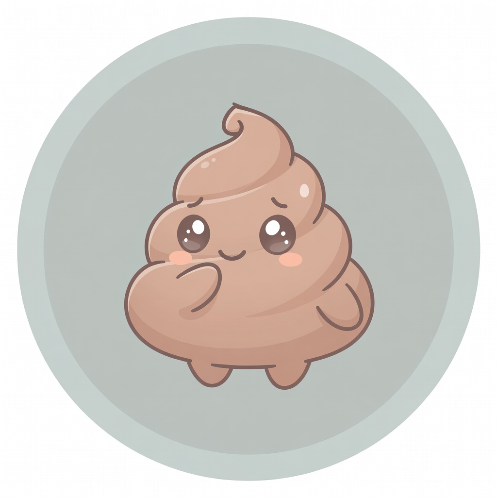 The White-Knuckler badge art — a smiling cartoon poop character illustrating this stool pattern